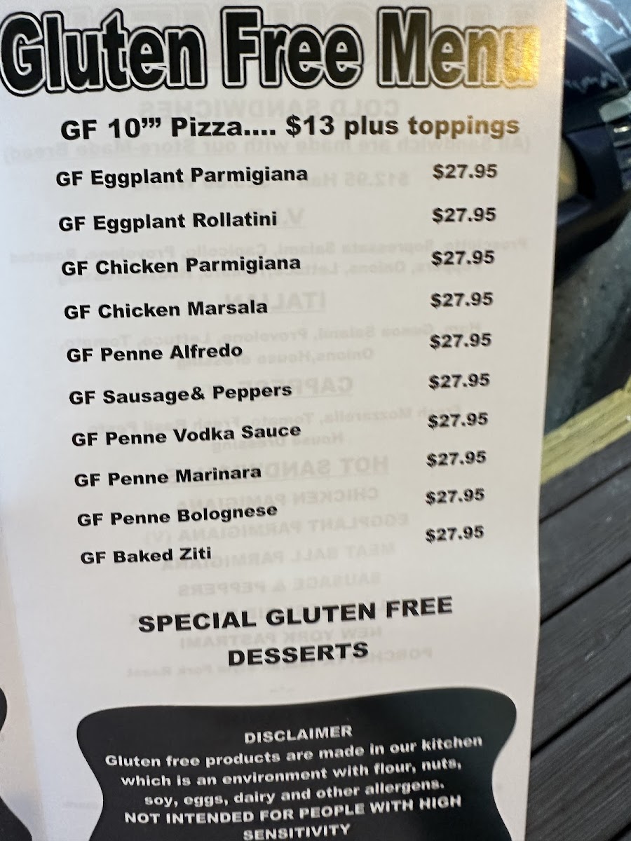 Gluten-Free at Vinny's Italian Kitchen