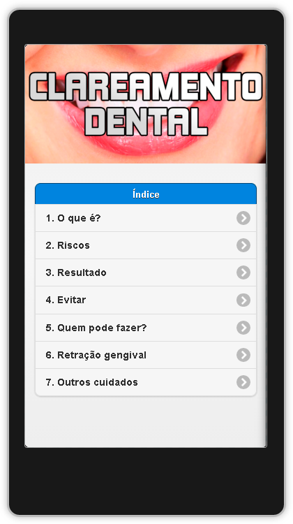 Android application Clareamento de Dentes screenshort