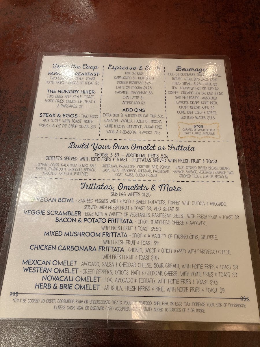 The Cure Cafe gluten-free menu