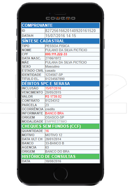 Android application Consulta nome e CPF screenshort