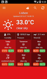 Weather Portugal screenshot for Android
