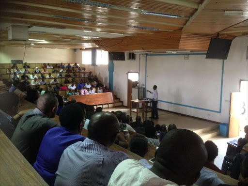 KHN doctors during a meeting over the management's refusal to sign the Return-to-Work Formula on Friday, March 17, 2017. /JOHN MUCHANGI