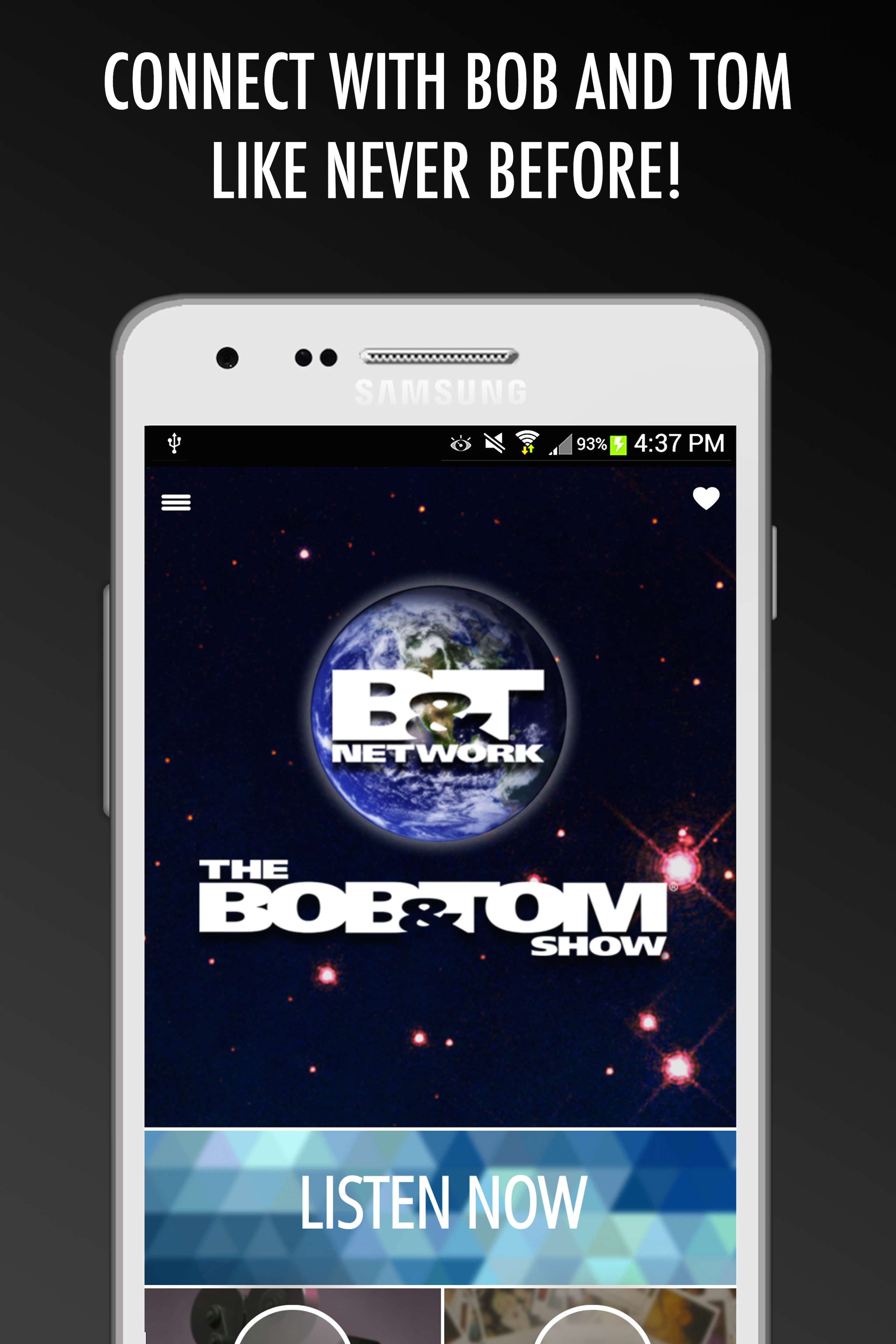 Android application The BOB &amp; TOM Show screenshort