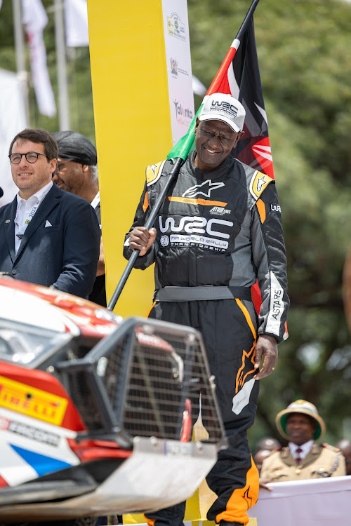 President WIlliam Ruto during the official flagging off of WRC Safari Rally Kenya at KICC, Nairobi on March 28, 2024