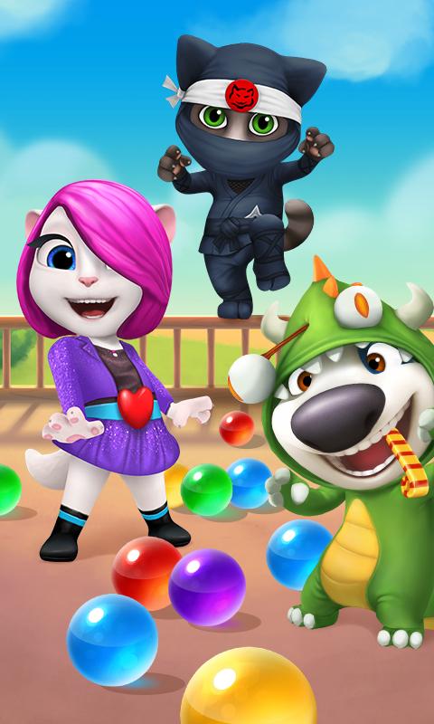 Android application Talking Tom Bubble Shooter screenshort