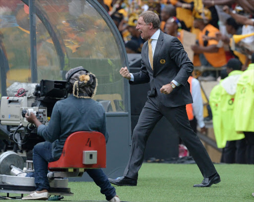 Stuart Baxter of Chiefs celebrates the winningg goal during the Absa Premiership match between Orlando Pirates and Kaizer Chiefs at FNB Stadium on December 06, 2014 in Johannesburg, South Africa.