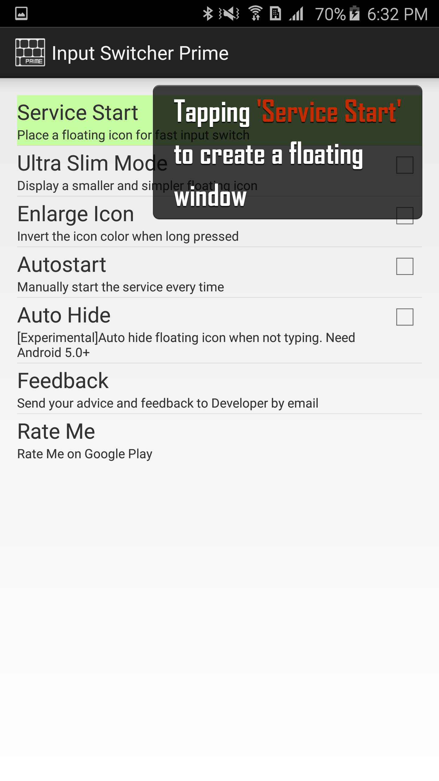 Android application Input Switcher Prime screenshort