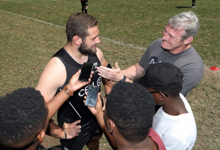 Thomas du Toit of the Cell C Sharks during the Cell C Sharks XV training session at Jonsson Kings Park on October 09, 2018 in Durban.