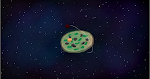 Space pizza with asteroids and space whale meat