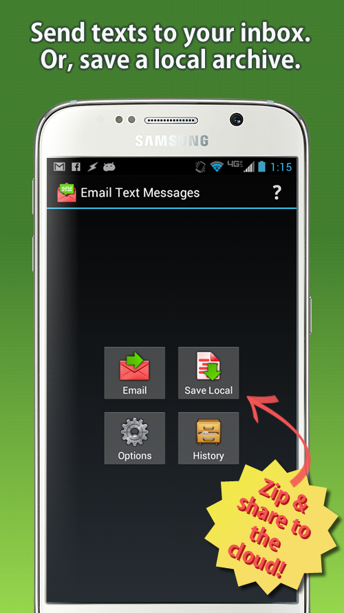 Android application Email Text Messages screenshort
