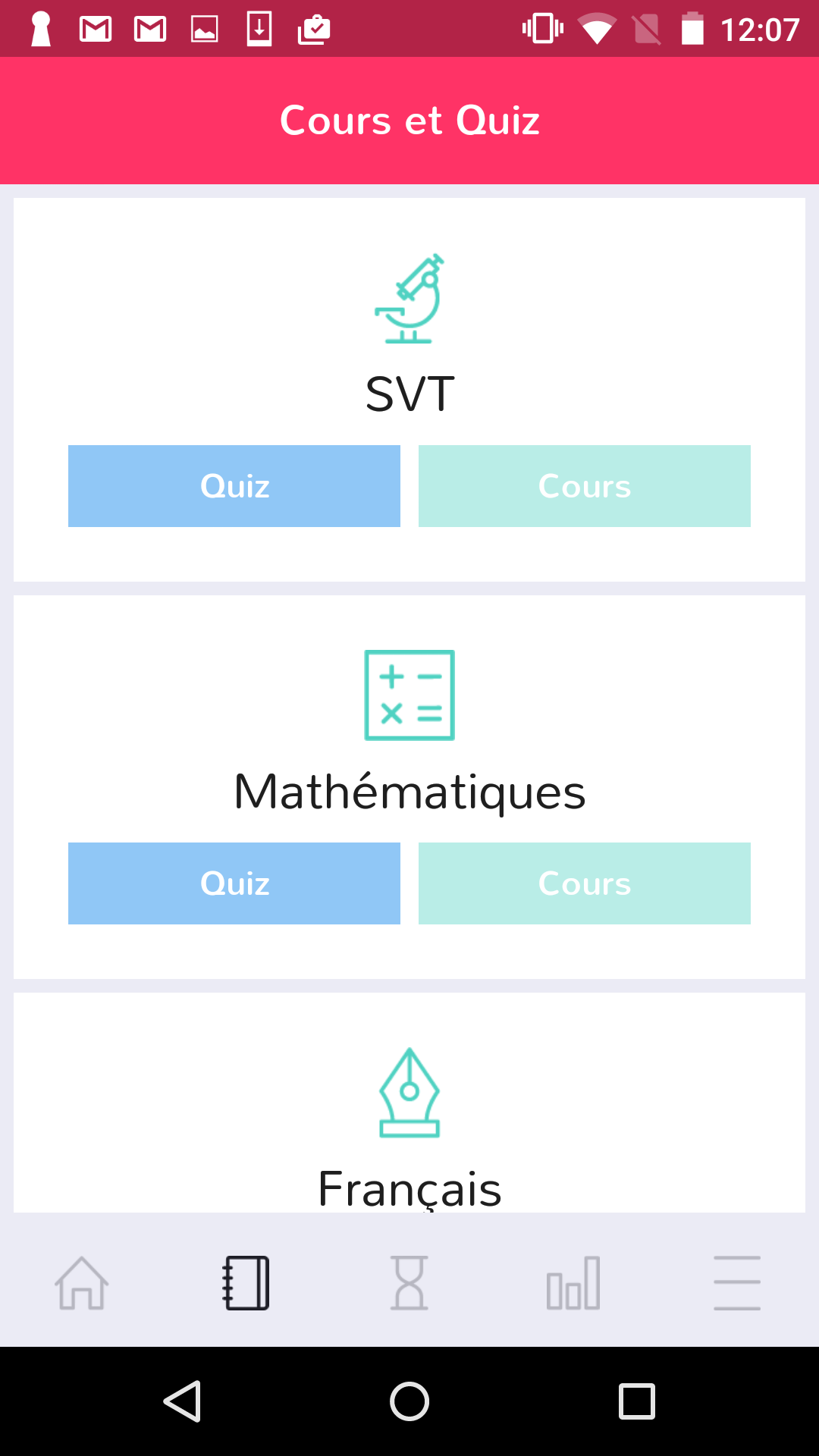 Android application Collège - Brevet 6e 5e 4e 3e screenshort