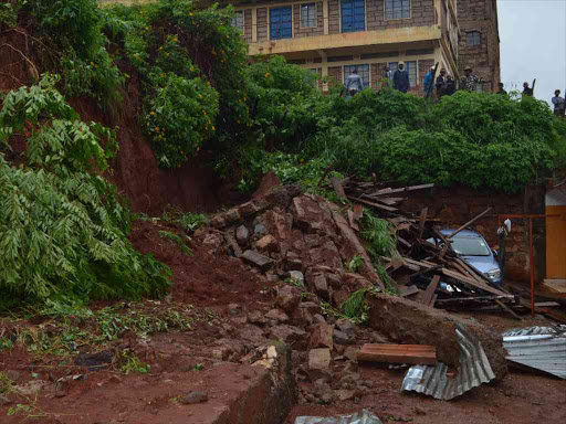A wall that collapsed killing a 55 years old guard in Murang'a town on Wednesday night.