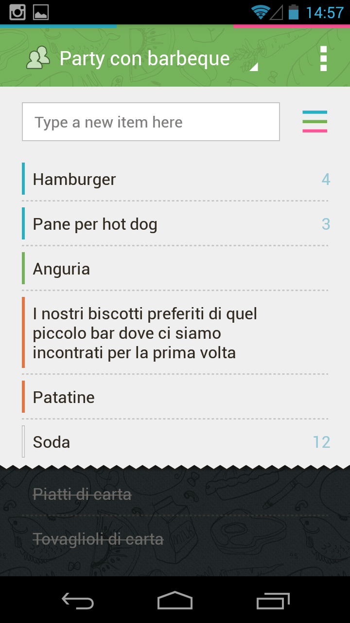Android application Buy Me a Pie! Grocery List Pro screenshort