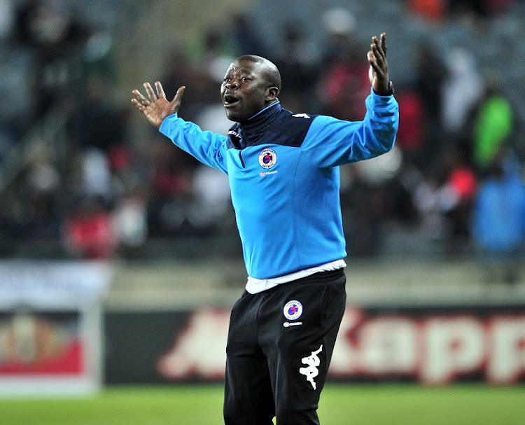 Kaitano Tembo, coach of Supersport United during the 2018 MTN8 quarter finals match between Orlando Pirates and Supersport United at Orlando Stadium, Johannesburg on 11 August 2018.