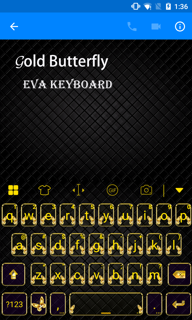 Android application Gold Buterfly Bowknot Keyboard screenshort