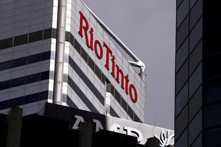 A sign adorns the building where mining company Rio Tinto has their office in Perth, Western Australia, in this November 19 2015 file photo. Picture: REUTERS/DAVID GRAY