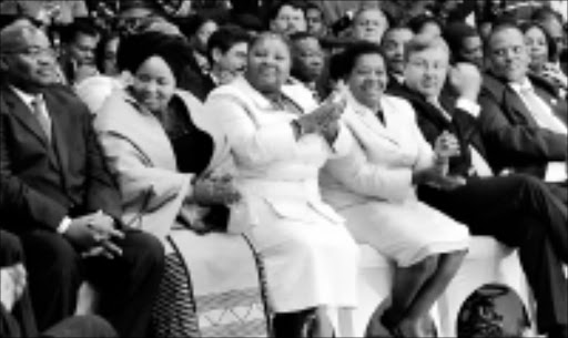 ALL IN A ROW: Ministers applaud as their new colleagues are sworn in at the Presidential Guest House in Pretoria. 11/05/09. Pic. Peter Mogaki. © Sowetan.