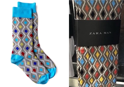 From left: MSock 3.1 by Maxhosa by Laduma, and men's socks from Zara.