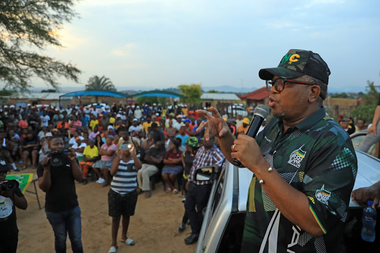 ANC secretary-general Fikile Mbalula addressing the community of Mjindi in Barberton.