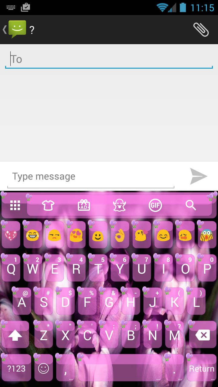 Android application Valentine Tulip Emoji Keyboard screenshort