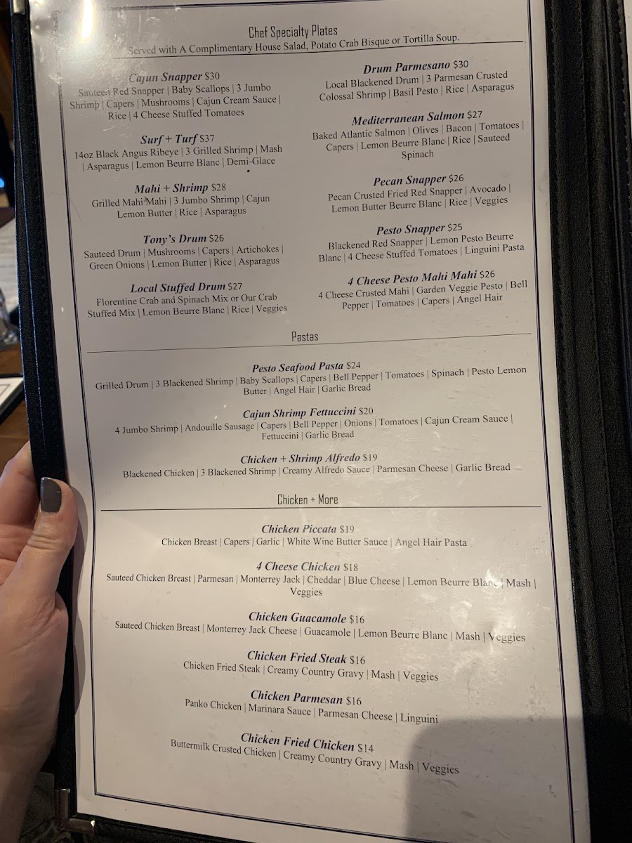 The Blue Clove Seafood Bar and Grill gluten-free menu