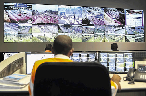 YOU'RE BEING WATCHED: The control room at Central Operations Centre in Midrand, Sanral's headquarters fore-tolling and traffic management. It was opened by Kgalema Motlanthe yesterday