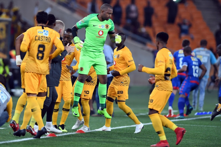 Captain Itumeleng Khan and his players during the MTN 8, semi final 2nd Leg match between Kaizer Chiefs and SuperSport United at FNB Stadium on September 01, 2018 in Johannesburg, South Africa.