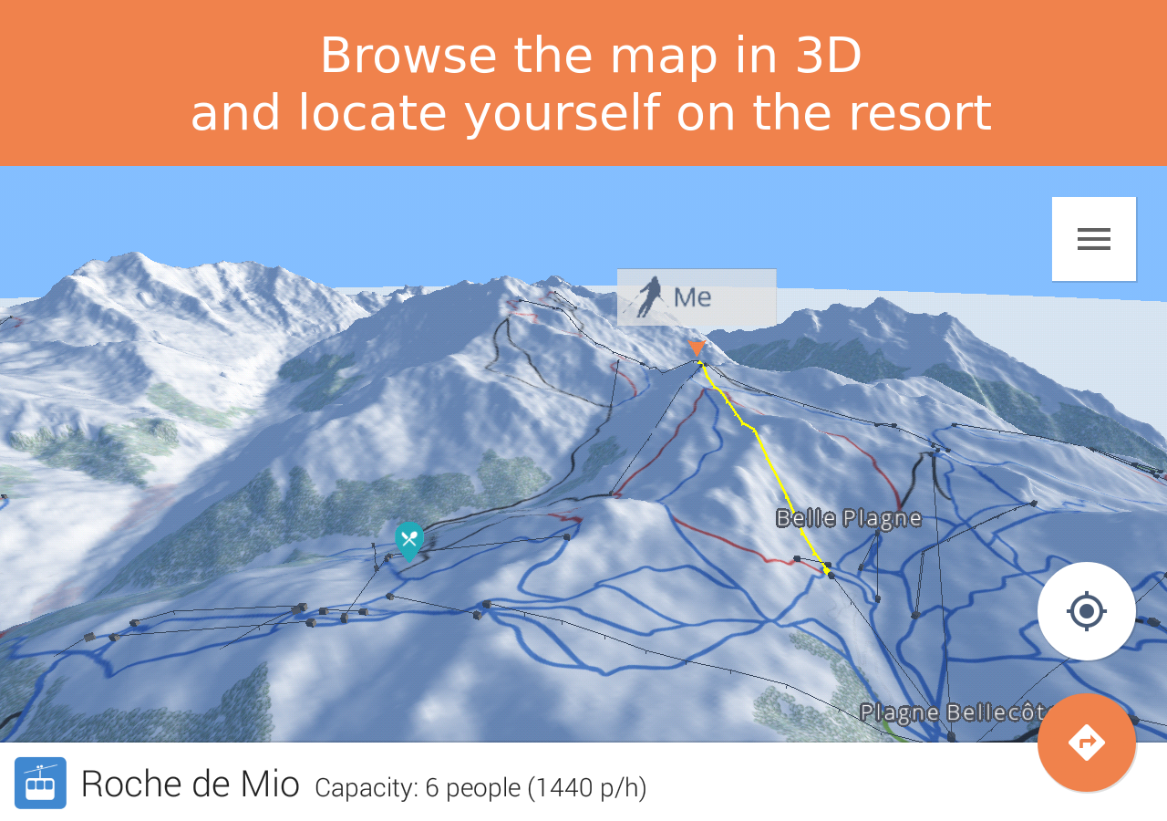 Android application 4riders Ski - 3D Social Maps screenshort