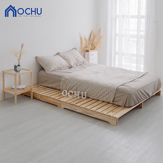 Giường Ngủ Pallet Gỗ Thông OCHU - Pallet Bed - Natural