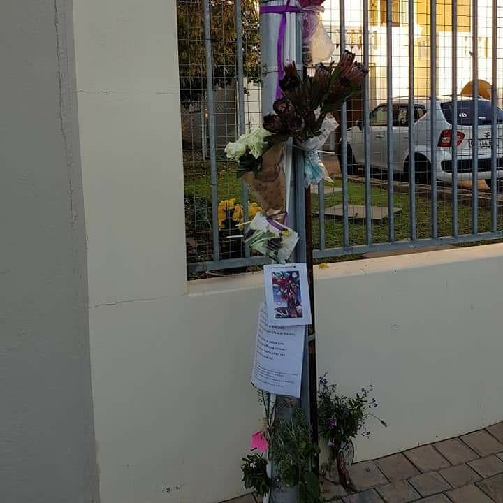 Flowers and messages were left at the place where Inkongolo died.