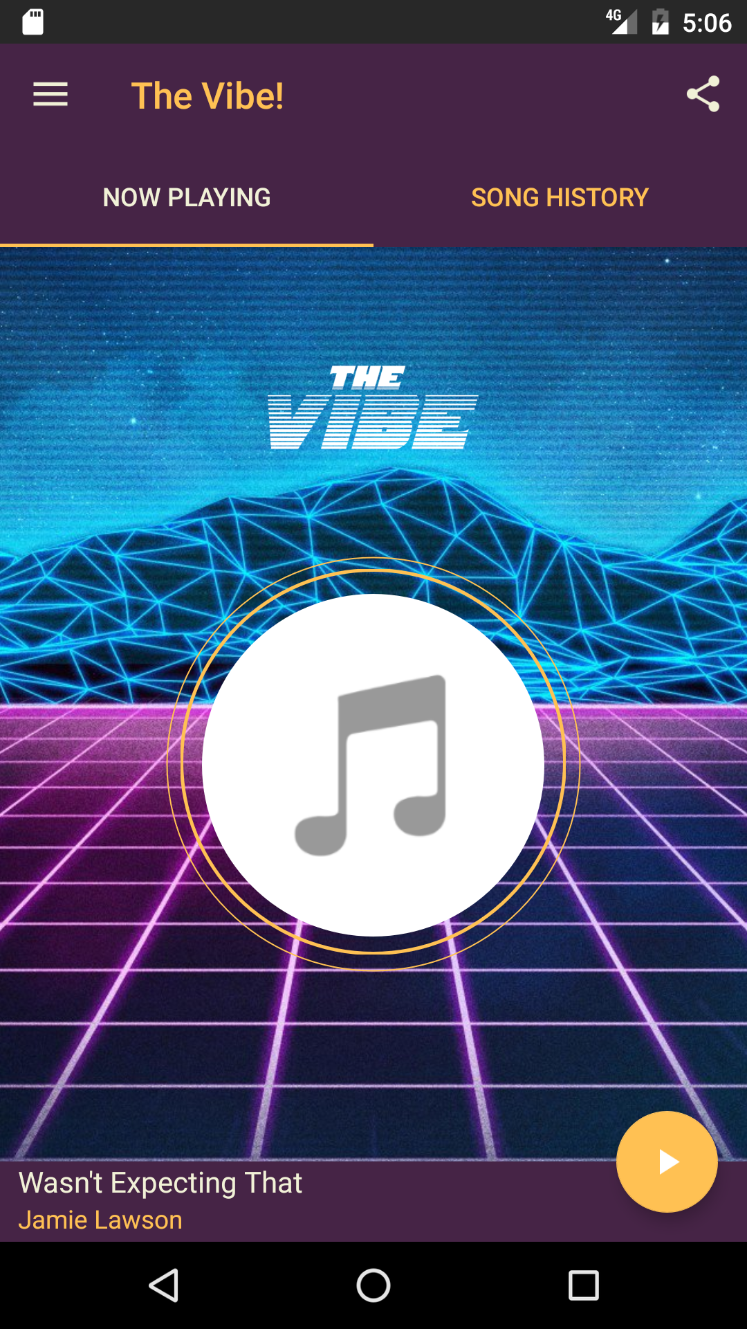 Android application The Vibe screenshort