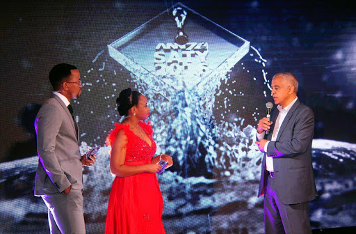 Hosts Hulisani Ravele and Maps Maponyane talking to The New Age and ANN7 editor Moegsien Williams at the South African of the Year awards nominations party in Sandton. Picture Credit: Supplied
