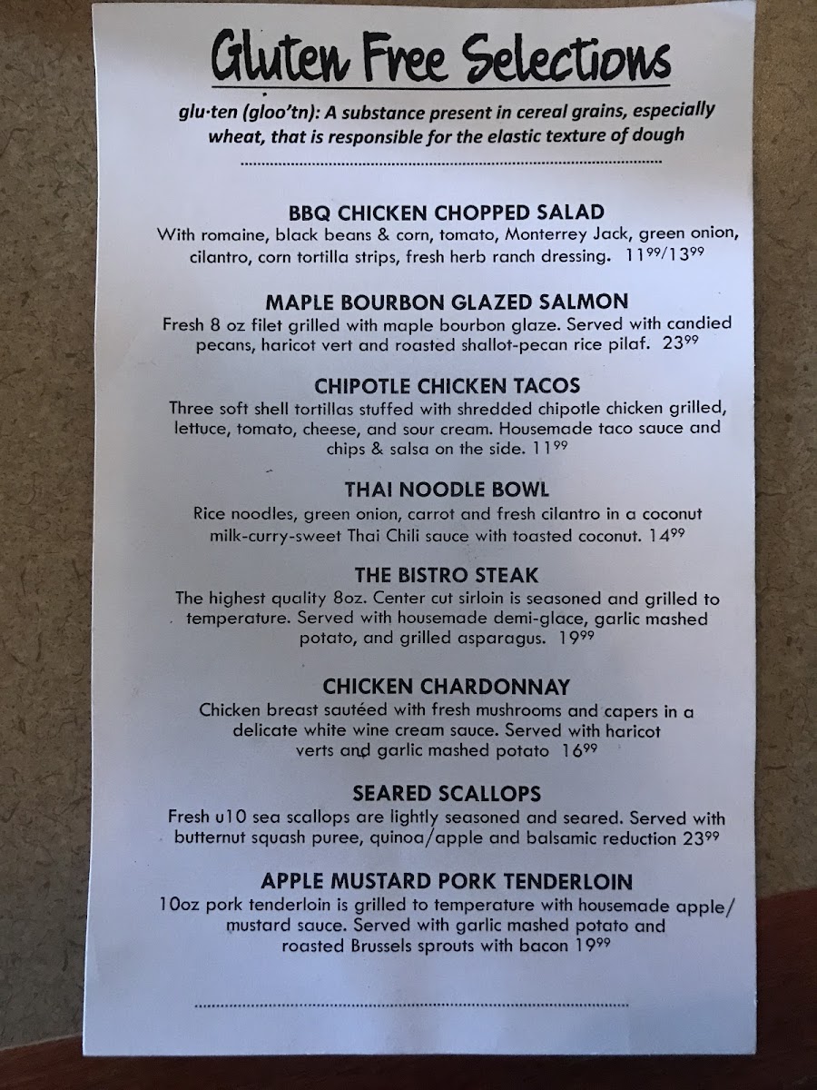 This is a menu from 06/03/18