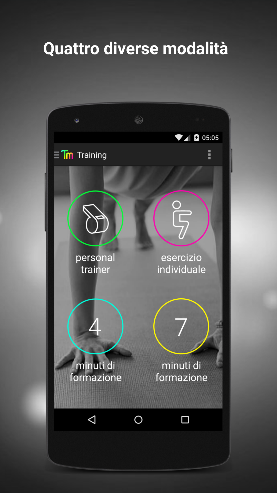 Android application trainMe - Fitness at Home screenshort