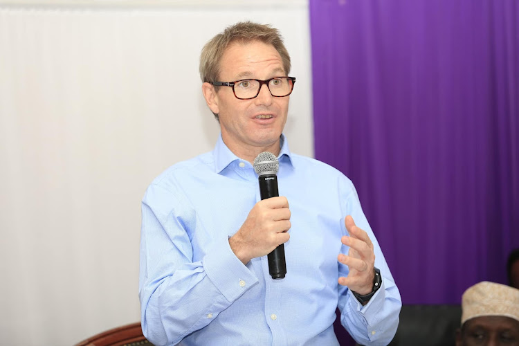 British High Commissioner, Neil Wigan speaking in Mandera.