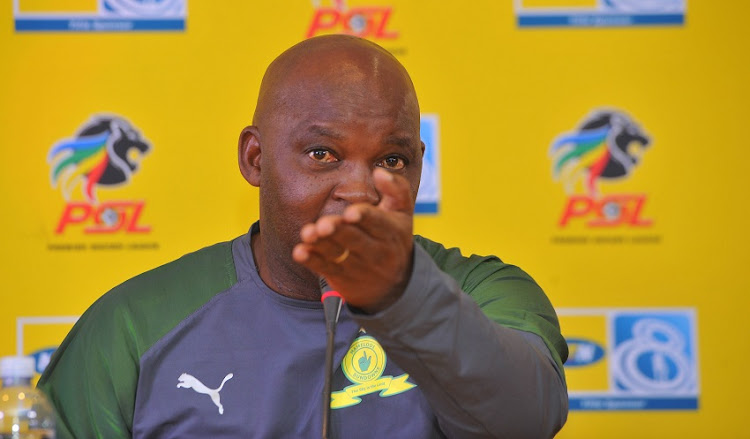 Pitso Mosimane coach of Mamelodi Sundowns during the Mamelodi Sundowns Press Conference on the 16 September 2019 at PSL Offices.