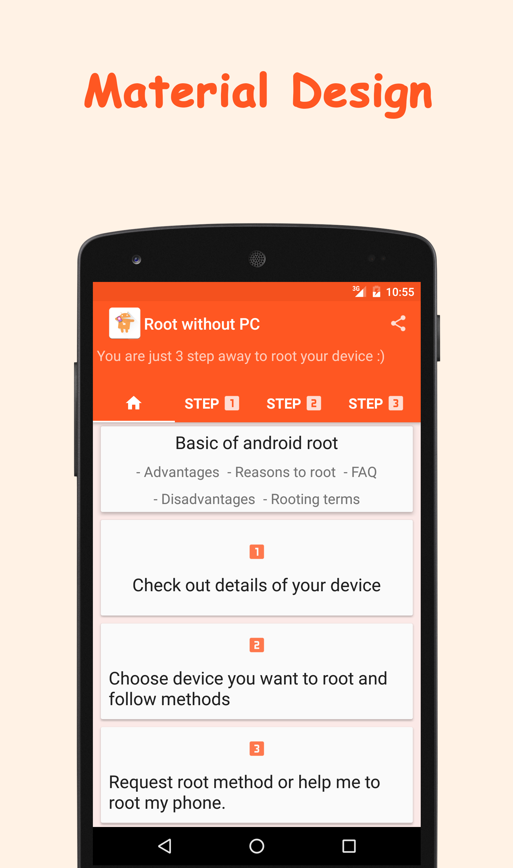 Android application Root android without PC screenshort