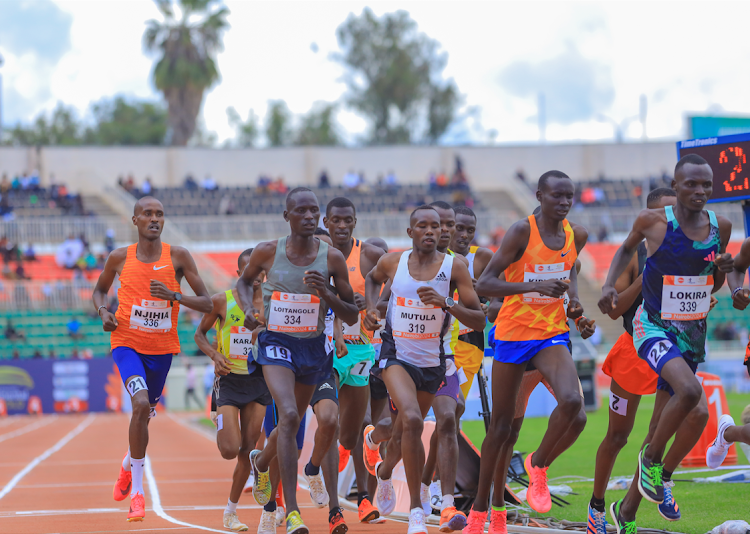 Athletes during the Absa Kip Keino Classic sponsored by Absa Bank, at the Nyayo National Stadium on April 20, 2024.