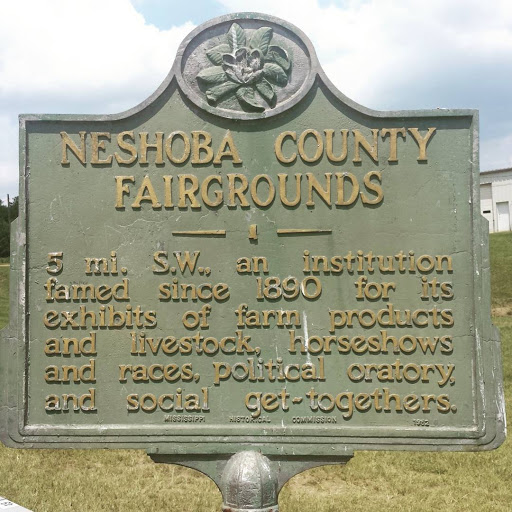 NESHOBA COUNTY FAIRGROUNDS  5 mi. S.W., an institution famed since 1890 for its exhibits of farm products and livestock horseshows and races, political oratory, an social get-togethers. Submitted...