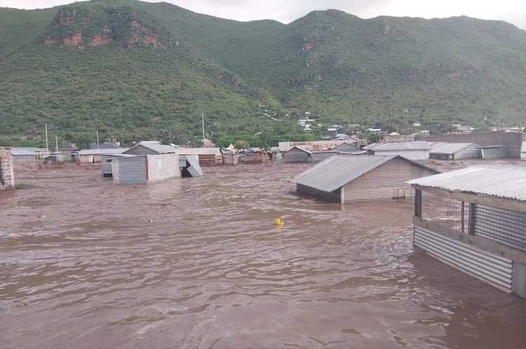 Some mabati house structures submerged in Sindo, Suba South constituency due to heavy rains on April 28,2024