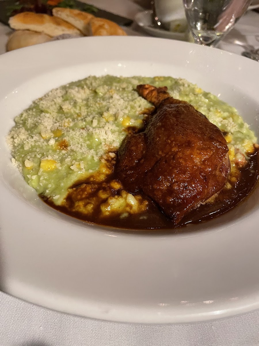 Duck leg and risotto
