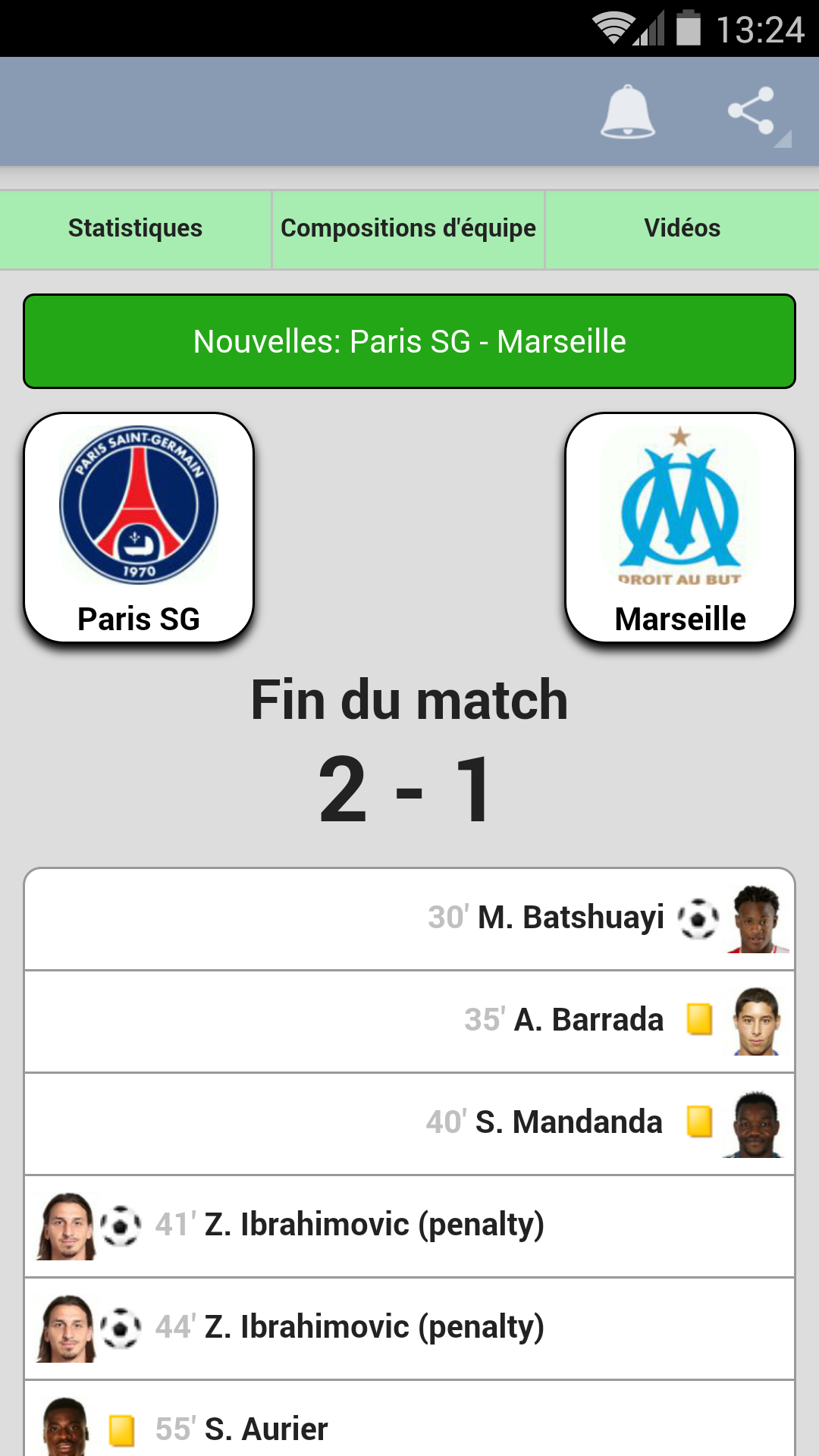 Android application Football Live Scores screenshort