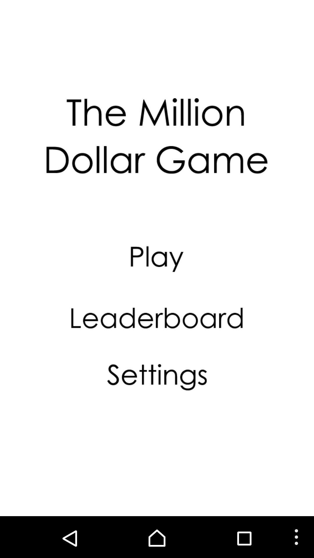 Android application The Million Dollar Game screenshort