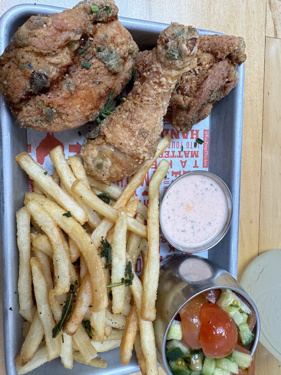 GF fried chicken and fries