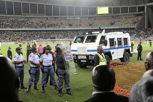 Chiefs fans reacted violently during their side's Nedbank Cup semifinal match against Free State Stars at Moses Mabhida Stadium in Durban, on Saturday./ Gallo Images