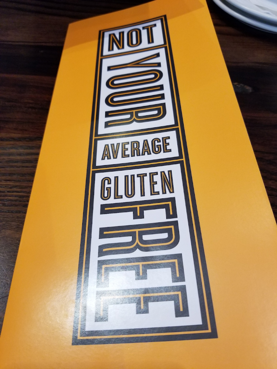 Separate Gluten Free Menu - Orange versus regular menu in Gray