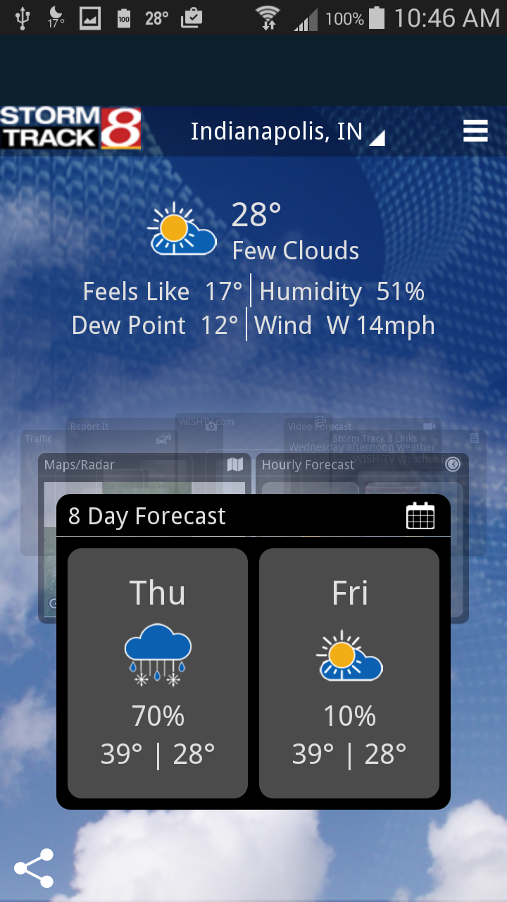 Android application WISH-TV Weather - Indianapolis screenshort