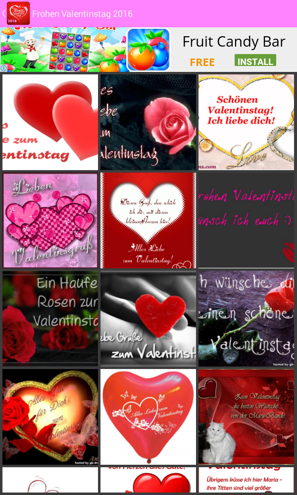Android application Happy Valentines Day screenshort