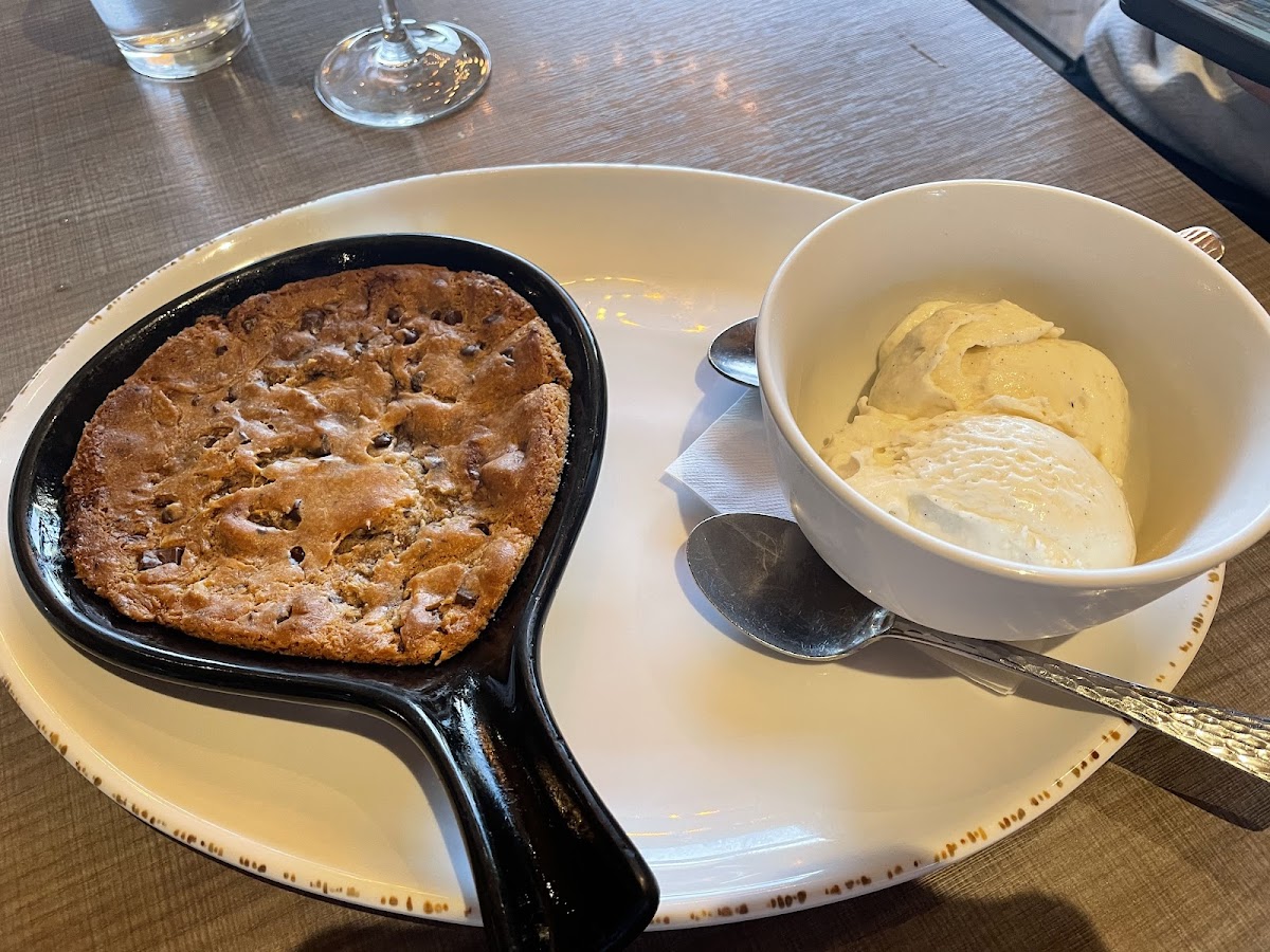 Gluten free cookie + vanilla ice cream