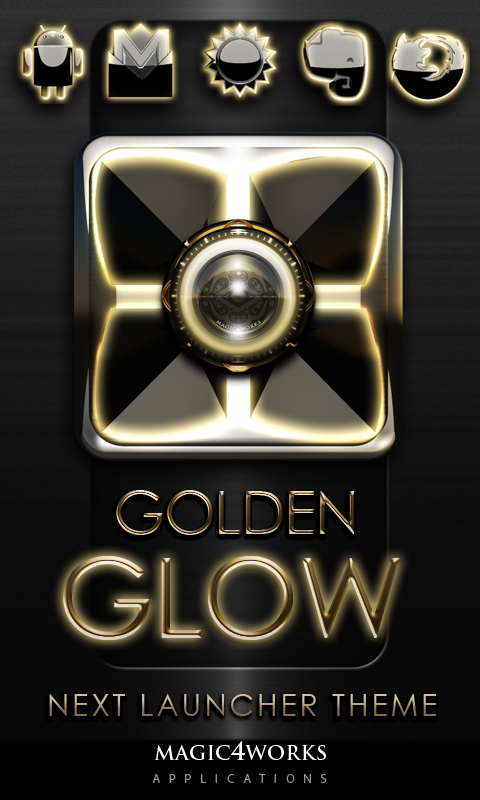 Android application Gold Glow Next Launcher theme screenshort